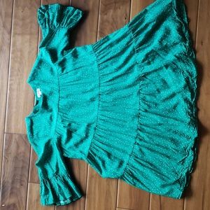 Gymboree Green with White Polka Dot Dress Sz 8